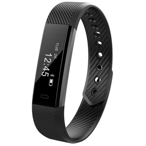 Noir Id115 Smart Health Bracelet Sports Fitness Tracker Pedomètre Band Alarm Clock Wristband Pour Ios Android Waterproof Ipx7 Le