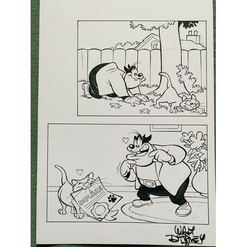 Dessin Original Pat Hibulaire & Son Chat Diplômé 30 X 20 Cm