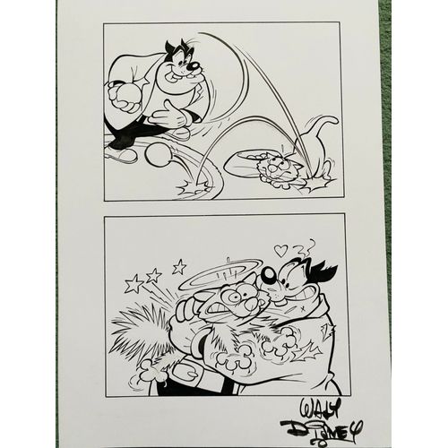 Dessin Original Pat Hibulaire & Son Chat Peureux 30 X 20 Cm