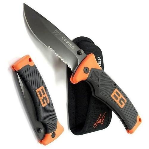 Grand Couteau De Survie Bear Grylls Gerber Folding Sheath Knife Dans Foureau