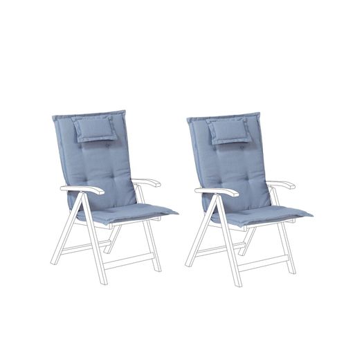Lot De 2 Coussins En Tissu Bleu Pour Chaises De Jardin Toscana/Java