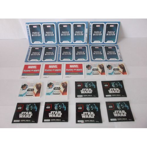 Lot De Cartes Et Jetons Publicitaires « Leclerc » - « Star Wars » & « Marvel » - Une Majorité De Sachets Toujours Scellés