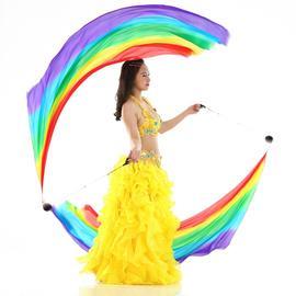 Voile de Soie Poi Streamer Boules Lancées Danseur Du Ventre Scène  Performance Accessoires Danse Du Ventre Costume Accessoire arc en ciel