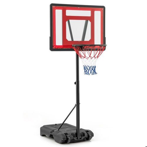 Panier De Basket-Ball Enfants Costway-Hauteur Réglable 115 À 135cm-2 Roues Mobile-Filet Anti-Déchirure-Base Ajouté 38,5 Kg Sable