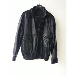 Canda Cuir De Mouton Blouson Xxl Genuine Leather Pour C&a Tres Large Veste Peau Noir Jacket Couvrant Parka Manteau Surveste Homme Grande Taille Multi Poches Elegant Style Biker Roker Tb