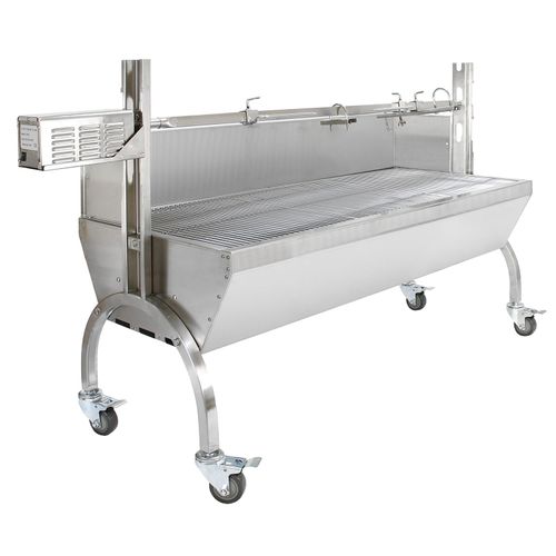 KuKoo Rôtissoire à charbon en acier inoxydable robuste pour 90kg de viandes et accessoire grill de rôtissage