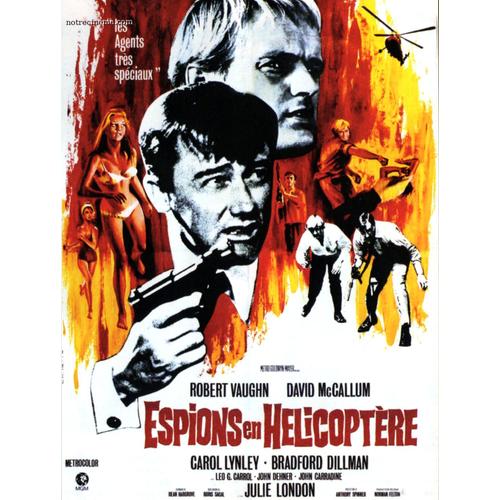 Espion En Hélicoptère - Boris Sagal - Robert Vaughn - David Mccallum - Affiche Originale Cinéma - 60 X 80 (Charles Rau) - 1968 -