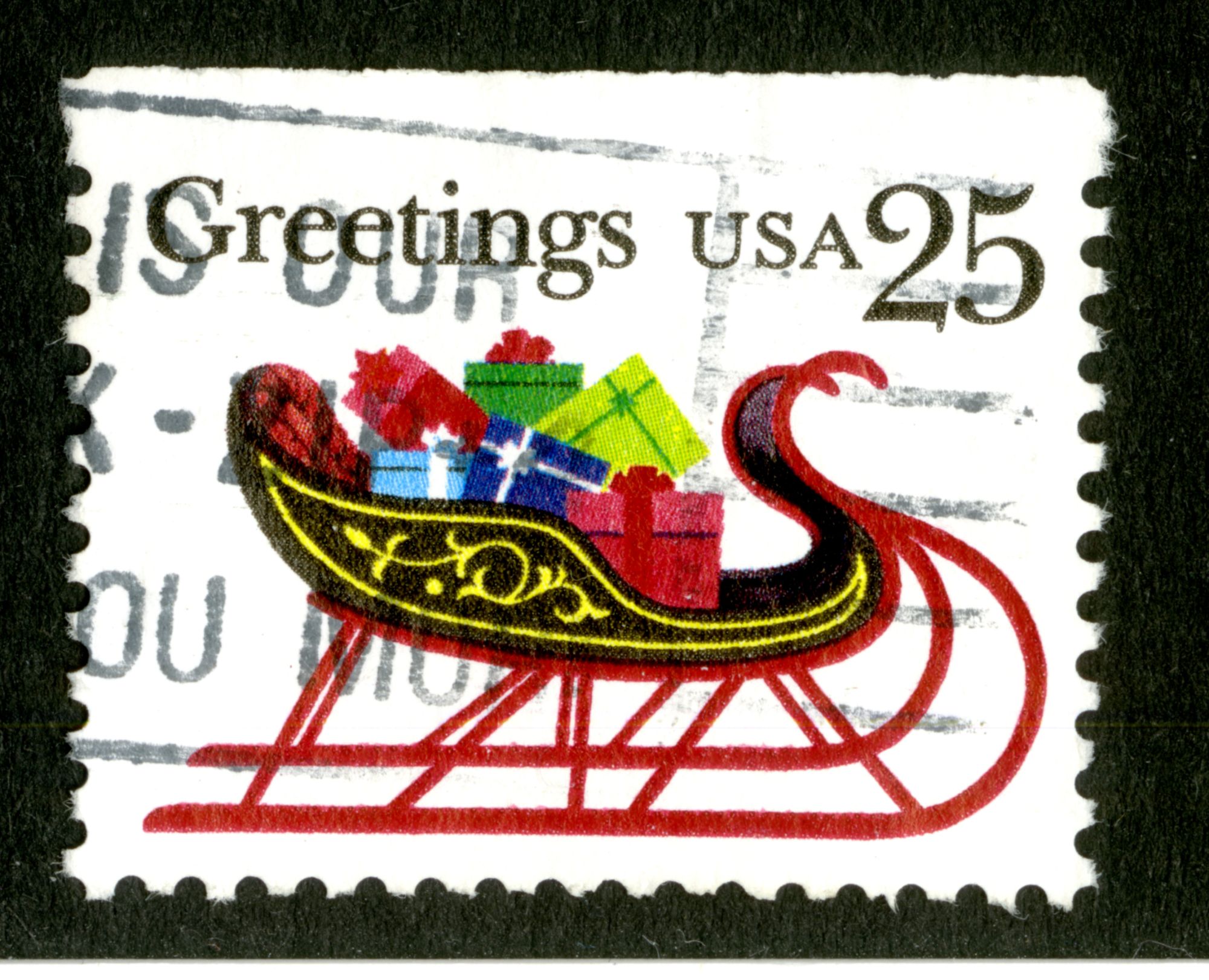 Timbre Oblitéré Usa 25 Greetings