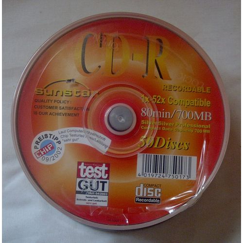 Pack 50 CD-R 80mn/700MB Sunstar