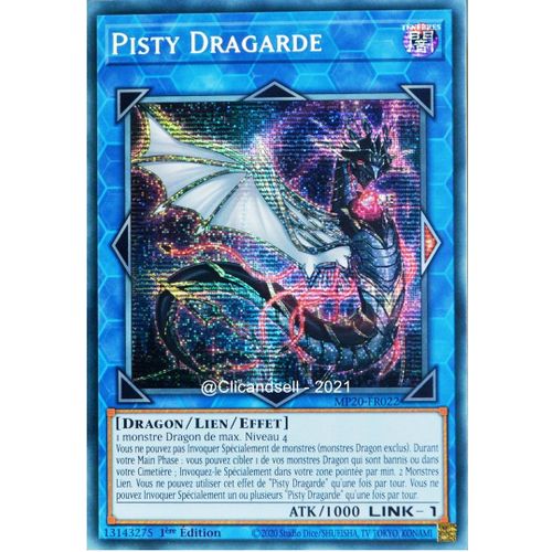 Carte Yu-Gi-Oh Mp20-Fr022 Pisty Dragarde Prismatic Secret Rare Neuf Fr
