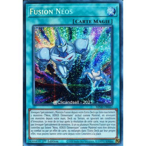 Carte Yu-Gi-Oh Mp20-Fr027 Fusion Néos Prismatic Secret Rare Neuf Fr