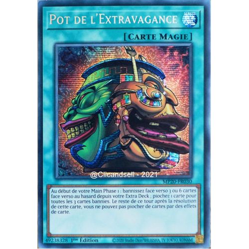Carte Yu-Gi-Oh Mp20-Fr030 Pot De L'extravagance Prismatic Secret Rare Neuf Fr
