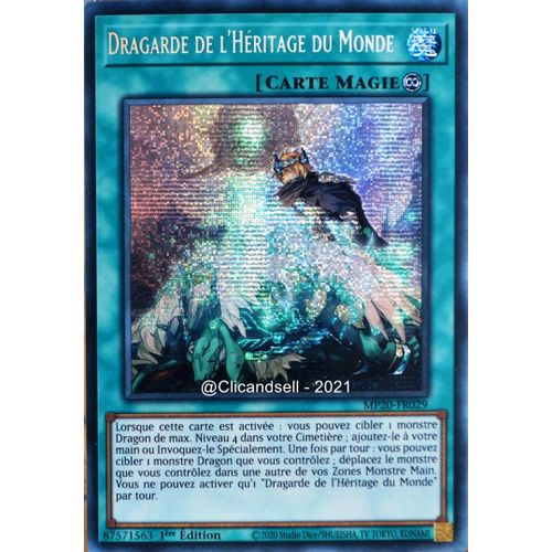 Carte Yu-Gi-Oh Mp20-Fr029 Dragarde De L'héritage Du Monde Prismatic Secret Rare Neuf Fr