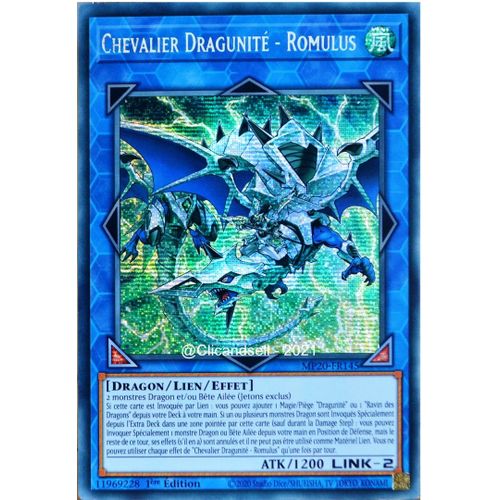 Carte Yu-Gi-Oh Mp20-Fr145 Chevalier Dragunité - Romulus Prismatic Secret Rare Neuf Fr