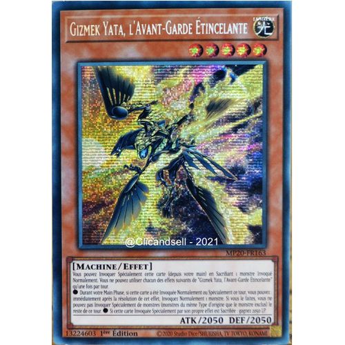Carte Yu-Gi-Oh Mp20-Fr163 Gizmek Yata, L'avant-Garde Étincelante Prismatic Secret Rare Neuf Fr