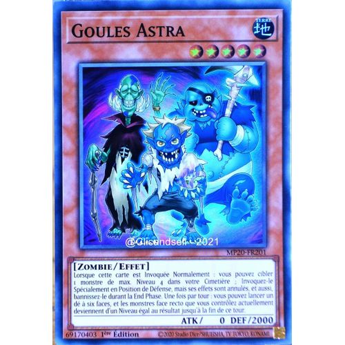 Carte Yu-Gi-Oh Mp20-Fr201 Goules Astra Super Rare Neuf Fr