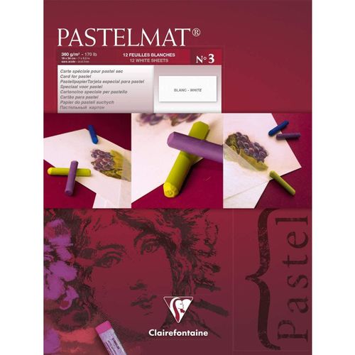 Clairefontaine Bloc Pastel Pastelmat 360g 18x24 Blanc