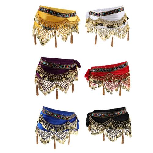 Ceinture Danse Orientale Femme Foulard Danse du Ventre avec Pendentif Doré  Belly Dance pour Practice Costume Déguisement Noir