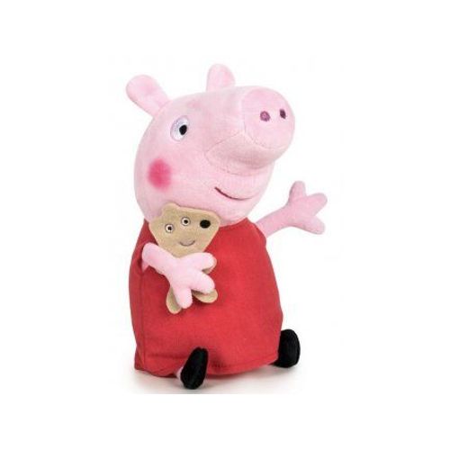 Peluche Peppa Pig Avec Son Doudou 31 Cm - Peluche Licence Peppa Le Cochon - Doudou - Enfant - Dessin Anime