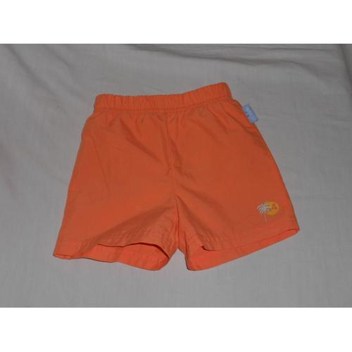 Short De Bain Orange Fluo Garçon 2 Ans Decatlon État Neuf