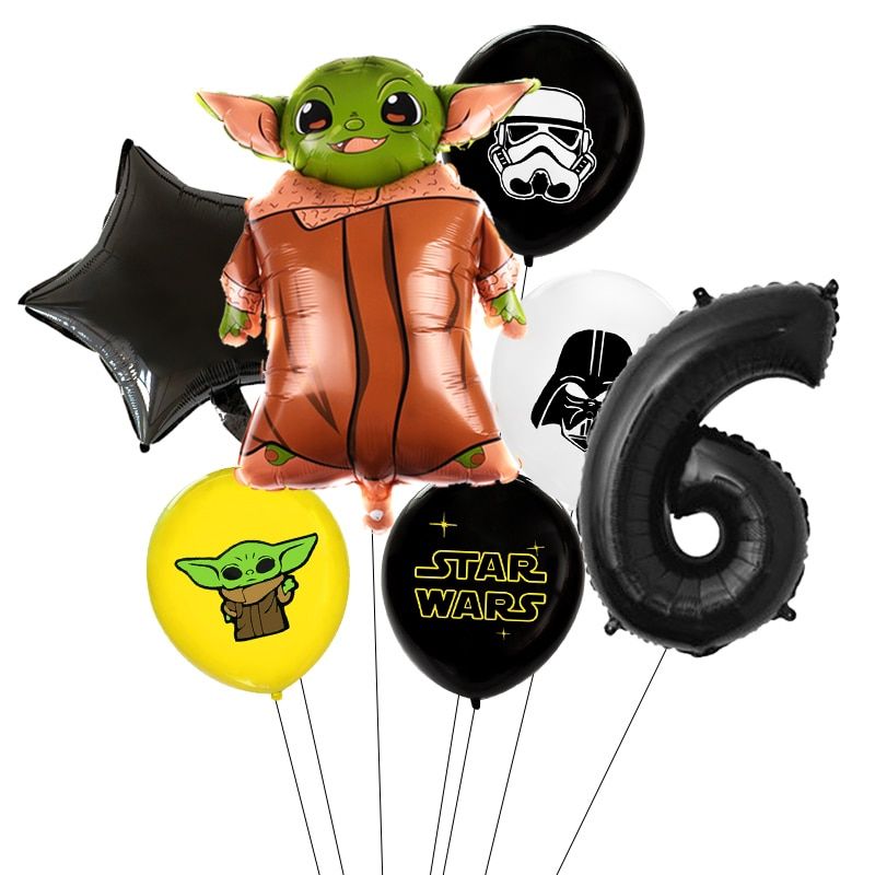 Star Wars Ballons Star War Vert Bebe Yoda Guerrier Robot Feuille Ballon Enfants Garcons Joyeux Anniversaire Fete Decorations Rakuten