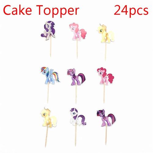 24PCS My Little Pony Décoration Gâteau Cupcake Enfants Anniversaire Party Poneys