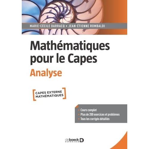 Mathématiques Pour Le Capes - Analyse