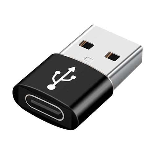 Adaptateur USB 3.1 Type C Femelle vers USB 3.0 Mâle Adaptateur USB Aluminium Supporte Charge Rapide et Data Sync pour i-Phone Noir