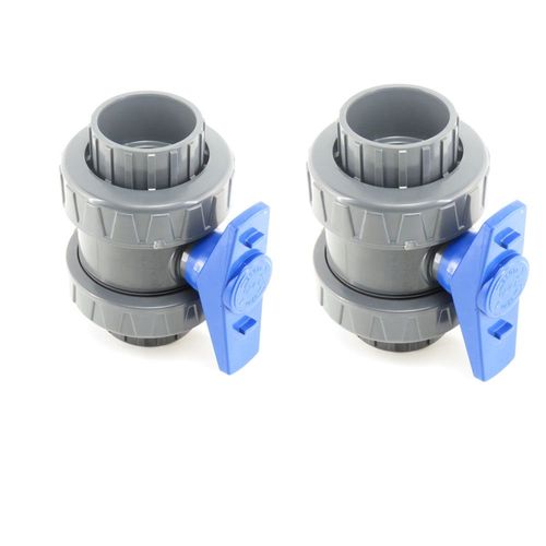Interplast Lot de 2 vannes, ø 63 mm, Vanne PVC pour piscine - Gamme version 2020