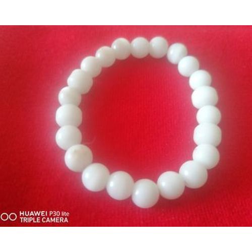 Lithothérapie - Bracelet En Pierres Fines Agate Blanche 8mm