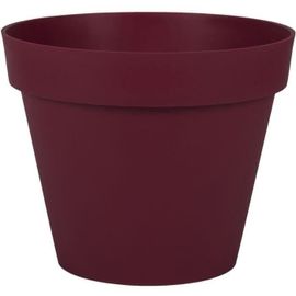 Eda Pot De Fleur Rond Toscane Ø 30 Cm - Volume 10 L - Ø 29,5 X H.24 Cm - Rouge Bourgogne