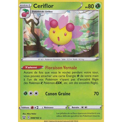 Carte Pokemon - Ceriflor - Holo-Rare - 008/163 - Holo-Rare - Épée Et Bouclier 5 - Styles De Combat - Eb5 - Vf