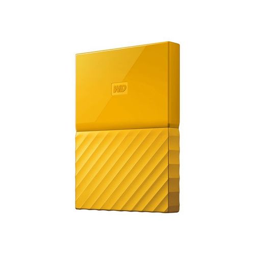 WD My Passport WDBYNN0010BYL - Disque dur - chiffré - 1 To - externe (portable) - USB 3.0 - AES 256 bits - jaune