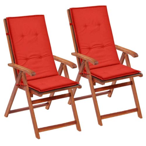 Coussin De Chaise De Jardin 2 Pcs Rouge 120 X 50 X 3 Cm