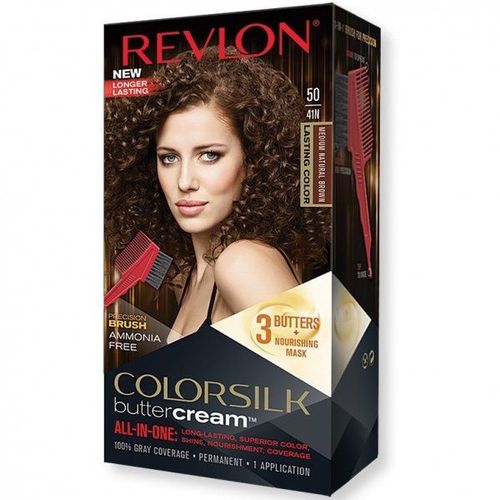 Revlon - Coloration Permanente Butter Cream Colorsilk - 50 Brun Moyen Naturel 