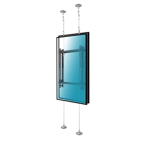Support filaire 2 écrans TV back to back 42''- 75'' - Hauteur 6m