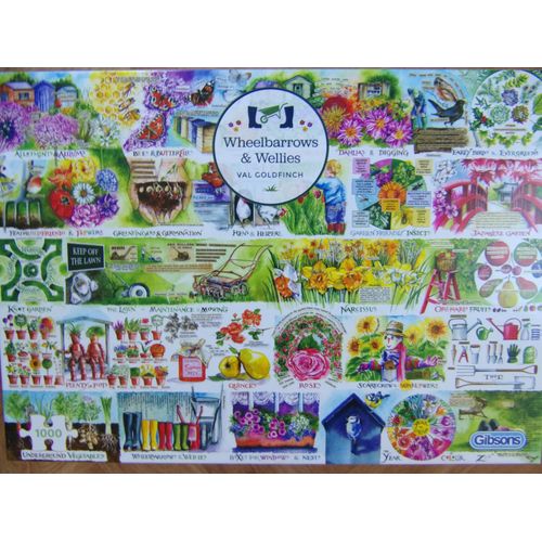 Puzzle 1000 Pièces Gibsons "Jardinage Brouette Et Fleurs"