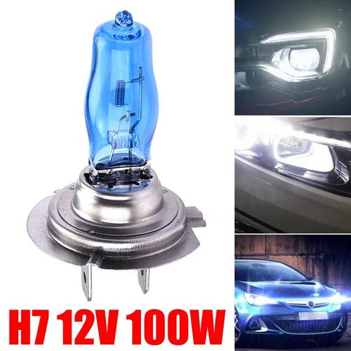 2 pièces 100W H7 ampoules halogènes Super blanc Quartz verre 12V 4500K  xénon bleu foncé voiture phare ampoule Auto lampe #A