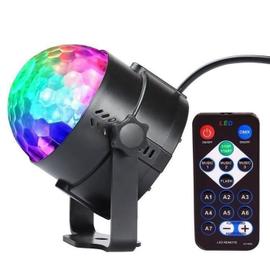 Lumière de scène Disco rotative à LED, boule de DJ, stroboscope, commande  de son à distance