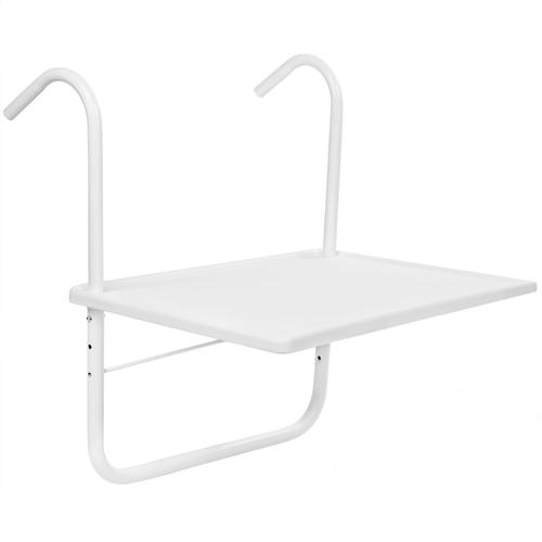 Table Rectangulaire En Polypropylène Pour Balcon 52x40cm Blanc