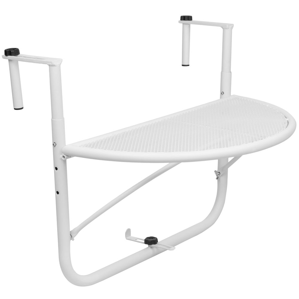 Table Pliante Semi-Circulaire Pour Balcon 60x30cm Blanc