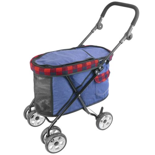 Chariot D'enfants Pour Transporter Chiens, Chats Et Animaux Domestiques. Pet Voyage Poussette Couleur Rouge
