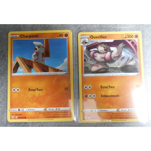 Pokemon Charpenti 073/163 + Ouvrifier 074/163 - Épée Et Bouclier 5 - Styles De Combat - Eb5 - Vf