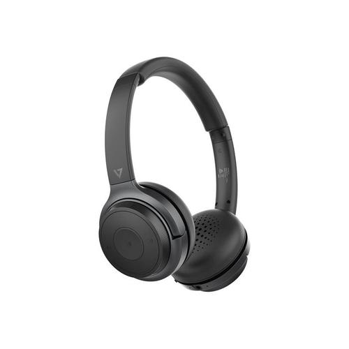 V7 HB600S - Micro-casque - sur-oreille - Bluetooth - sans fil - gris, noir
