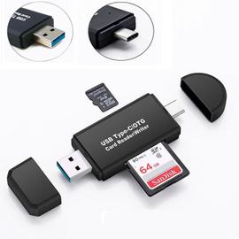 USB 3.0 Lecteur de Carte, USB Type C Lecteur de Carte SD/MicroSD OTG  Adaptateur pour Macbook Pro, MacBook, iMac, iPad 2018, Samsung