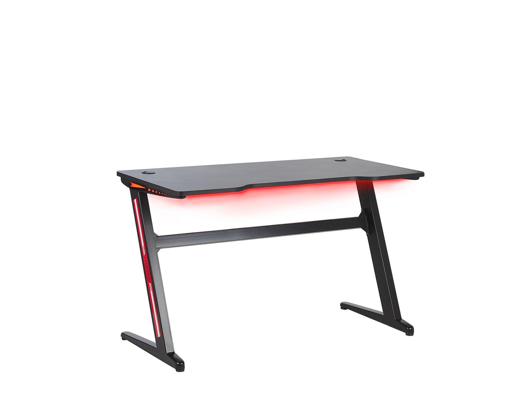 Bureau gamer éclairage LED 120 x 60 cm noir DARFUR