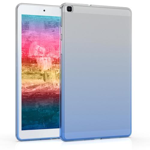 Kwmobile Étui Compatible Avec Samsung Galaxy Tab A 8.0 (2019) - Housse Protectrice Pour Tablette En Silicone Tons Pastel Bleu Foncé-Transparent