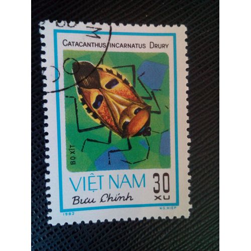 Timbre Vietnam Yt 366 Punaise À Face Humaine (Catacanthus Incarnatus) 1982 ( 70405 )