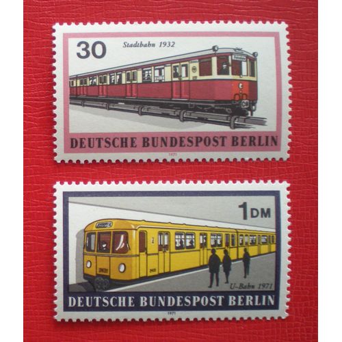 Lot De 2 Timbres Neufs ** - Allemagne Berlin - Moyens De Transports Berlinois - Métro 1932 - Métro 1971- Année 1971