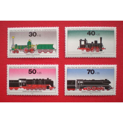 Lot De 4 Timbres Neufs ** - Allemagne Berlin - Surtaxe Pourla Jeunesse : Locomotives - Série Complète - Année 1975